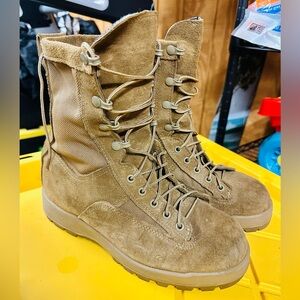 McRae Tan Lace-Up Combat Boots